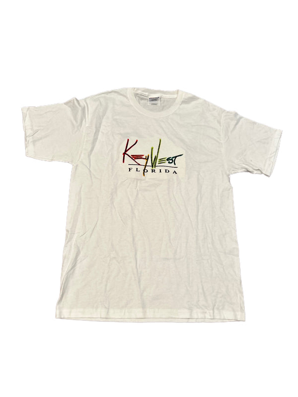 VINTAGE 90'S KEY WEST FLORIDA SINGLE STITCH EMBROIDERED SHIRT