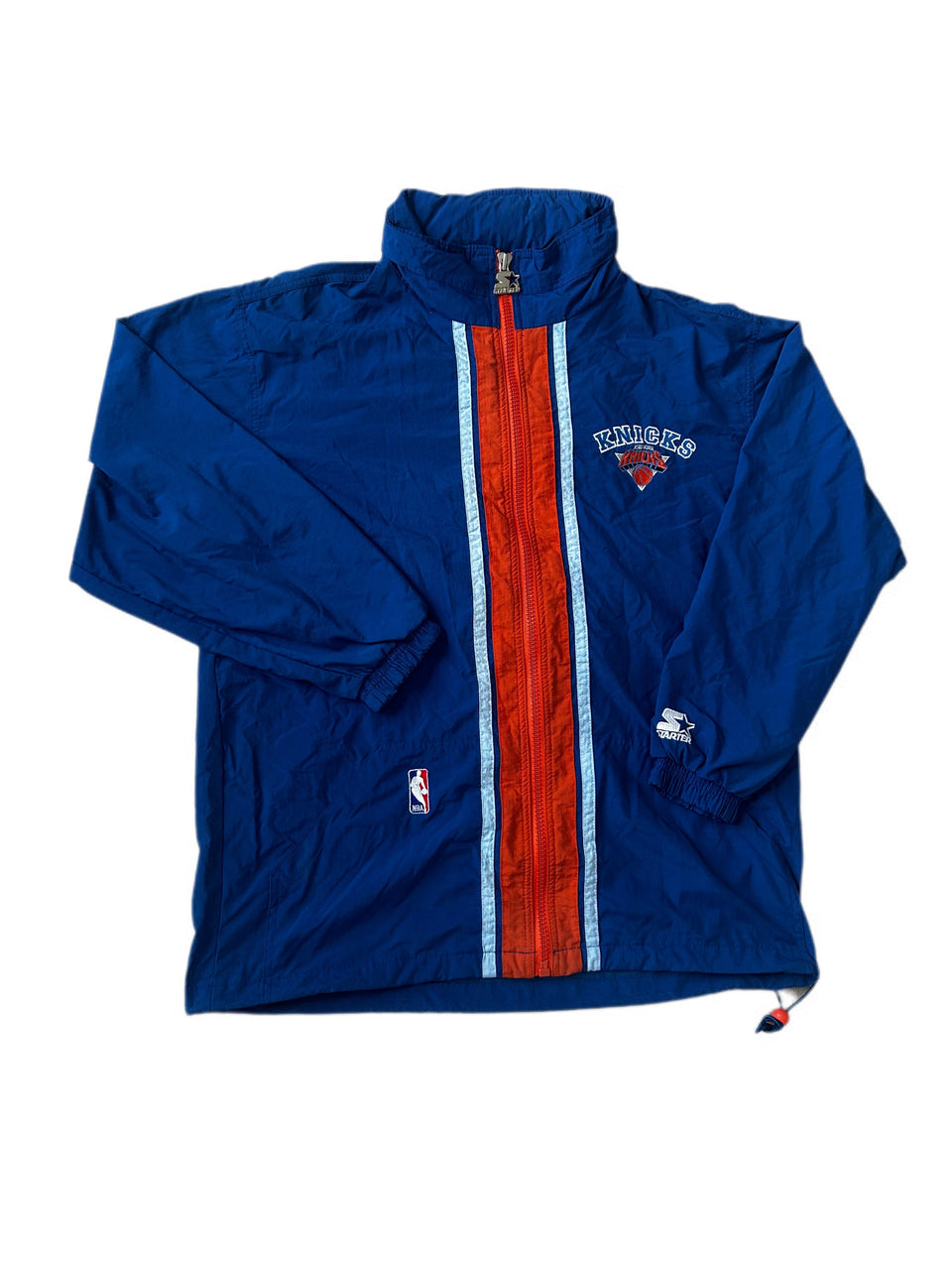 VINTAGE 1990'S NEW YORK KNICKS FULL ZIP WINDBREAKER STARTER JACKET