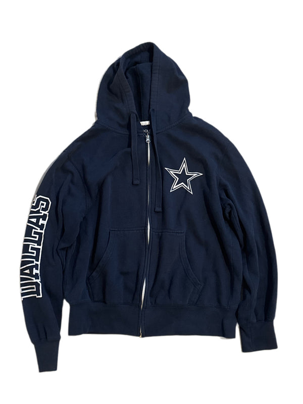 DALLAS COWBOYS BLUE ZIP UP WOMEN'S HOODIE