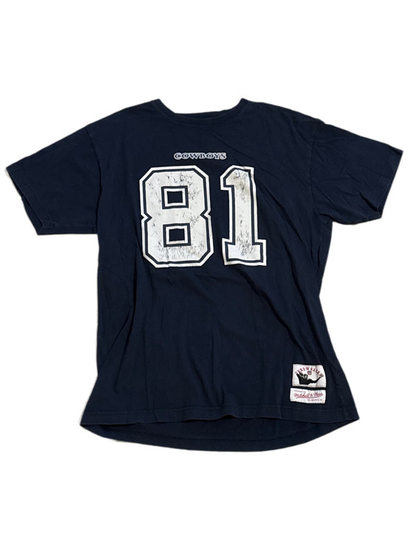 DALLAS COWBOYS TERRELL OWENS MITCHELL AND NESS NAVY RETIRED PLAYER NAME AND NUMBER TEE
