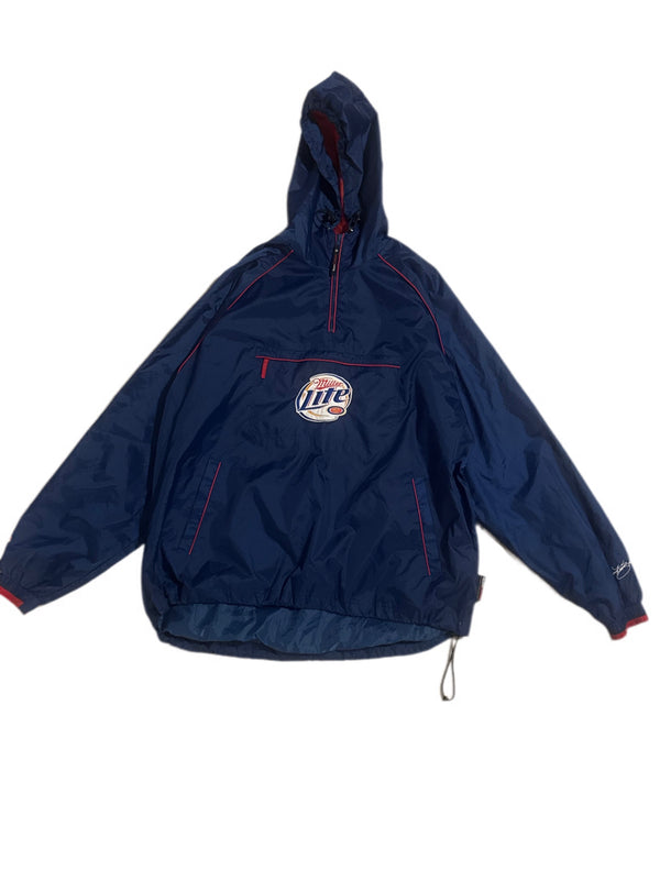 KURT BUSCH BLUE MILLER LITE EMBROIDERED NASCAR JACKET