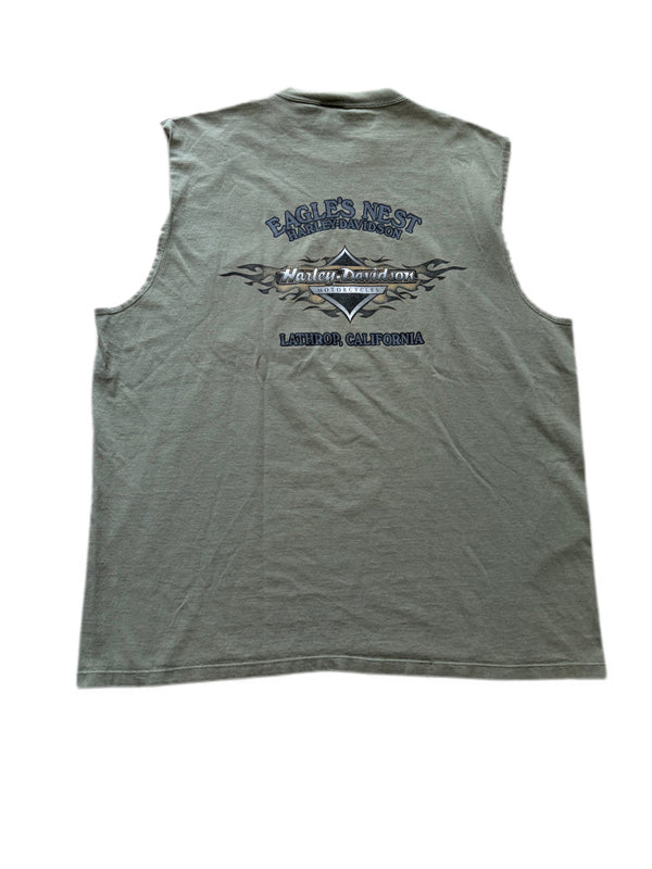 RETRO HARLEY DAVIDSON WORK SUCKS LETS RIDE WEST COAST SLEEVELESS TEE