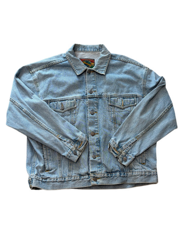 VINTAGE 90'S STRUCTURE BLUE DENIM TRUCKER JACKET