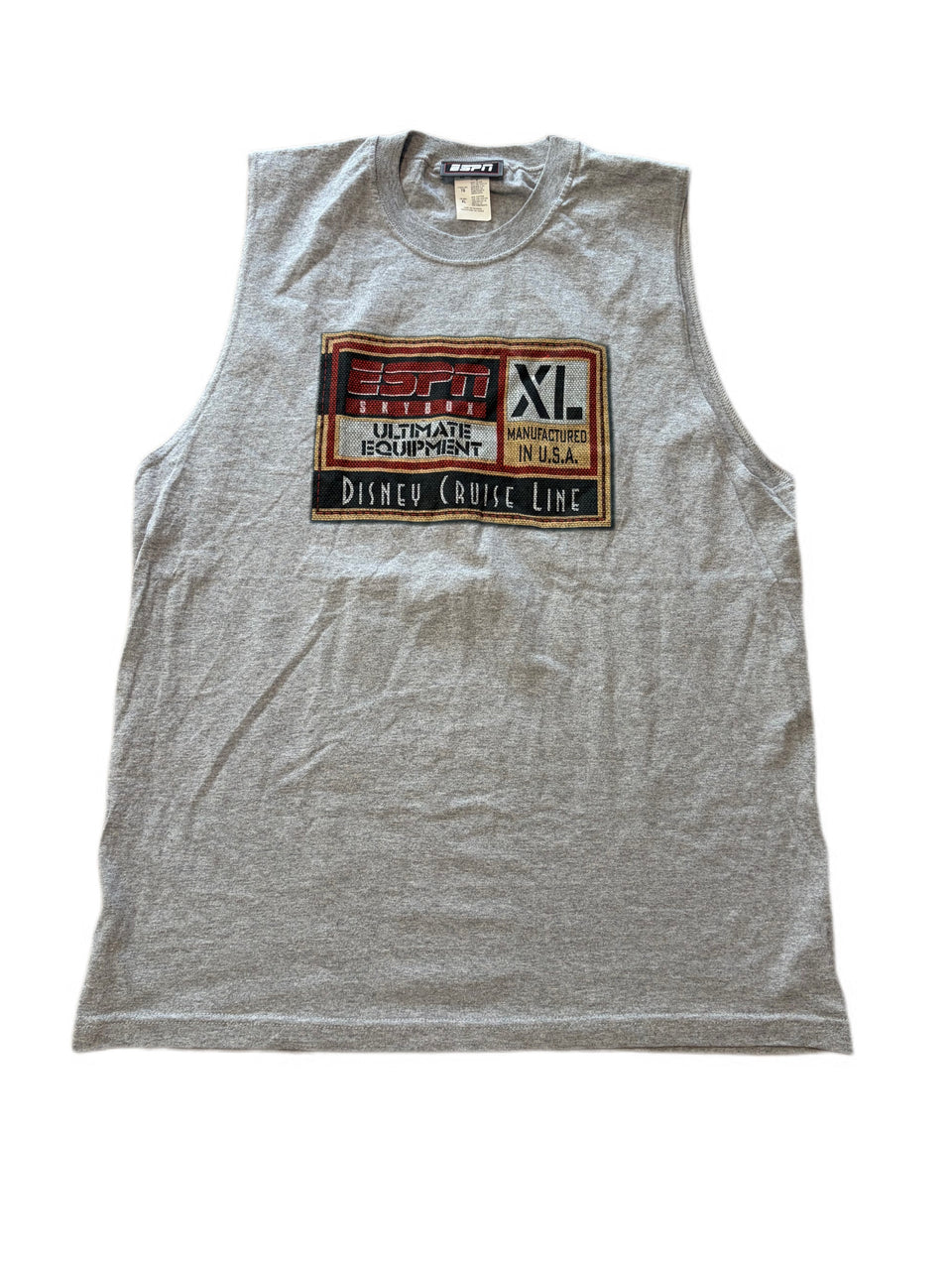 VINTAGE ESPN SKYBOX DISNEY CRUISE LINE SLEEVELESS GREY SHIRT