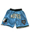 MINNESOTA TIMBERWOLVES JUST DON LIGHT BLUE BASKETBALL SHORTS