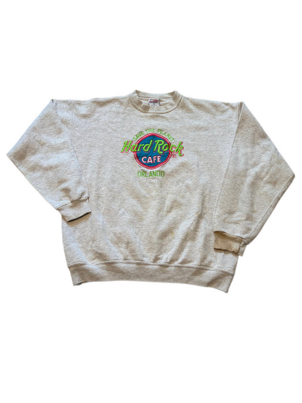 VINTAGE 90'S HARD ROCK CAFE ORLAND SAVE THE PLANET PULLOVER