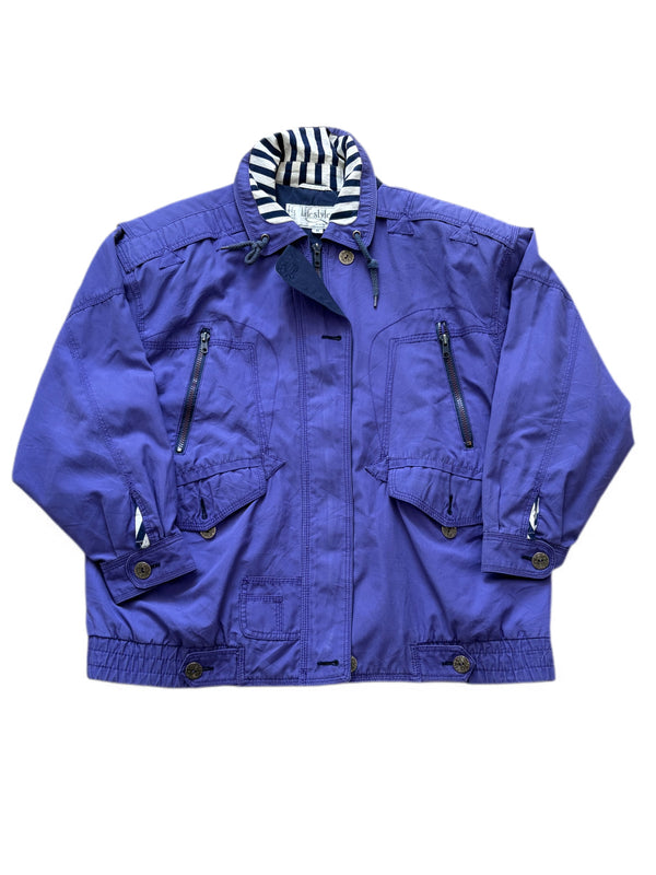 VINTAGE 1980'S LIFESTYLES BY MULBERRY STREET FULL ZIP POCKET JACKET