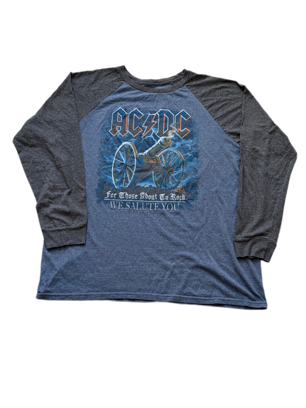 LIQUID BLUE ACDC FOR THOSE ABOUT TO ROCK WE SALUTE YOU LONG SLEEVE GRAPHIC TEE