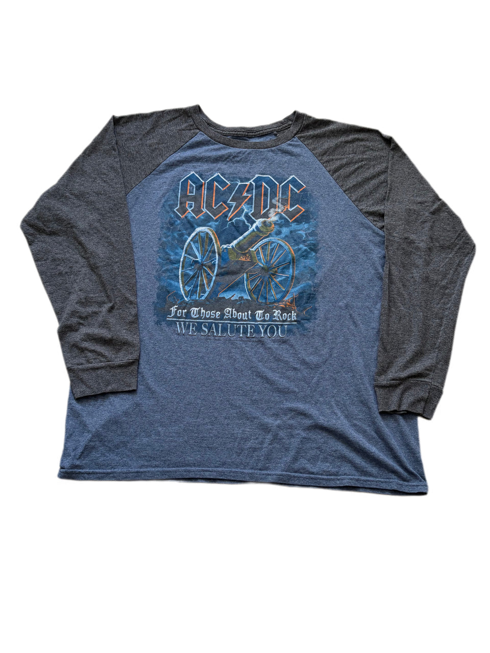 LIQUID BLUE ACDC FOR THOSE ABOUT TO ROCK WE SALUTE YOU LONG SLEEVE GRAPHIC TEE