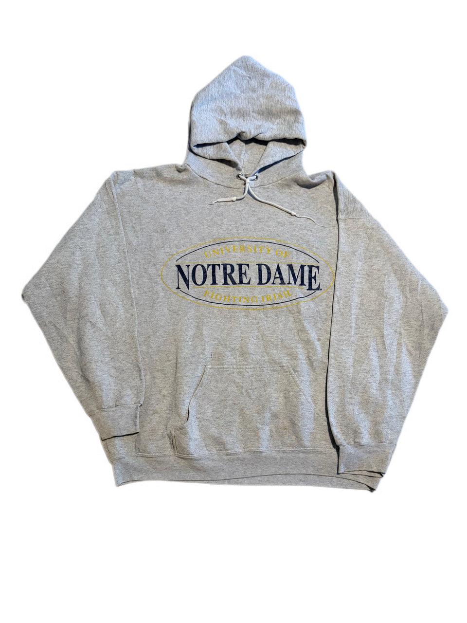 VINTAGE NOTRE DAME FIGHTING IRISH FOOTBALL GREY HOODIE