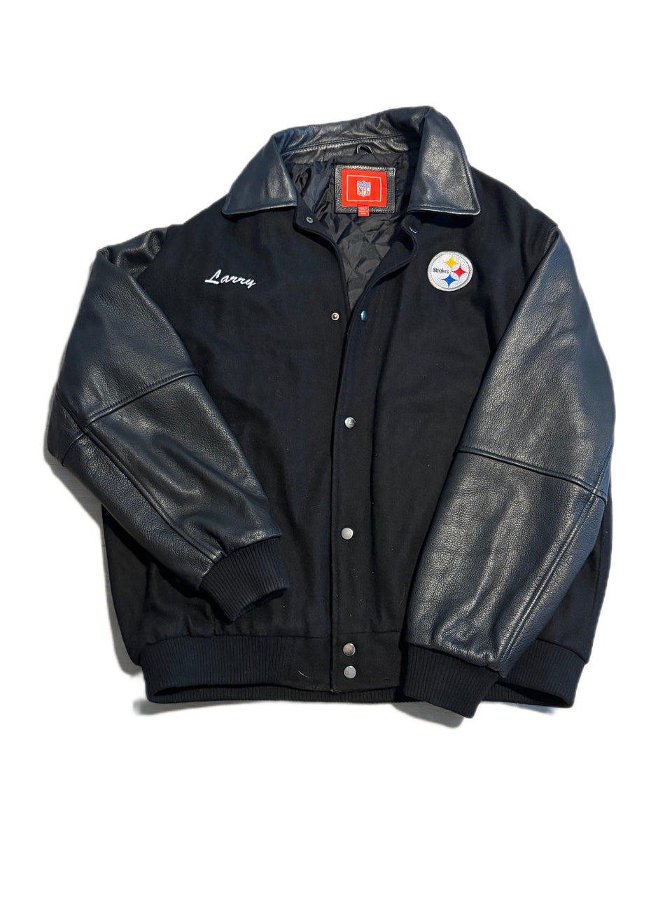 VINTAGE NFL PITTSBURGH STEELERS LEATHER VARSITY JACKET