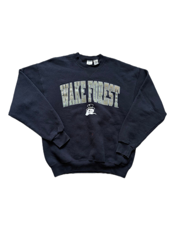 VINTAGE SOFFE WAKE FOREST DEMON DEACONS REVERSE WEAVE FLEECE CREWNECK