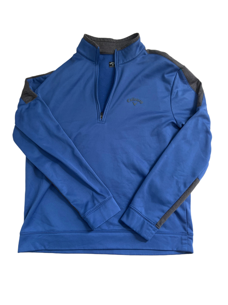 CALLAWAY GOLF BLUE AND GRAY QUARTER ZIP PULLOVER