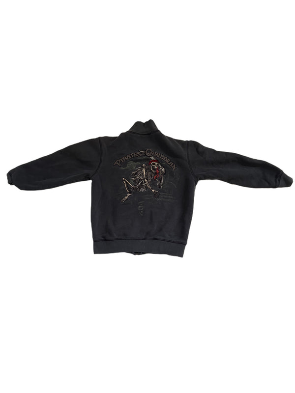 PIRATES OF THE CARIBBEAN KIDS EMBROIDERED LOGO FULL ZIP CREWNECK
