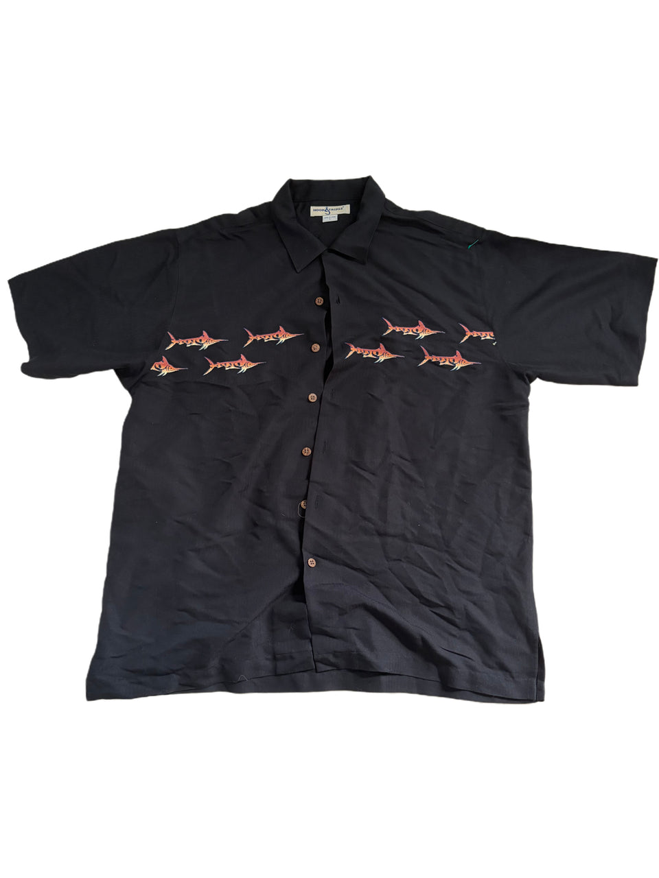HOOK AND TACKLE ANGLERS DELIGHT EMBROIDERED BUTTON UP SHIRT